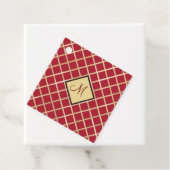 Red Gold Diamond Geometric Monogram, aangepast Bedankjes Labels (In situ)