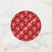 Red Gold Diamond Tufted Custom Text Name Confetti (Kleine voorkant)