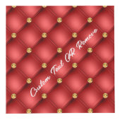 Red Gold Diamond Tufted Custom Text Name Cube Kubus (Voorkant)