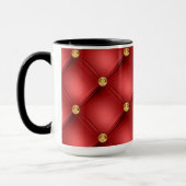 Red Gold Diamonds Tufted Coffee Mok (Links)