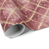 Red Gold Dots Christmas Cadeaupapier (Rol Hoek)