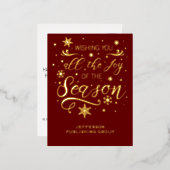Red Gold Elegant Moderne Business Holiday Carte Fo (Recto/Verso)