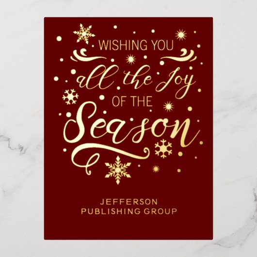 Red Gold Elegant Moderne Business Holiday Carte Fo (Recto)