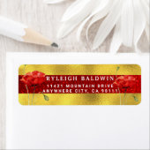 Red Gold Elegant Return Address Label (Insitu)