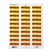 Red Gold Elegant Return Address Label (Full Sheet)