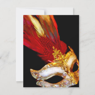 Red, Gold en Black Masquerade Kaart