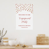 Red Gold Engagement Party Custom 20x30 Poster (Keuken)