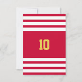Red Gold et White Team Invitation Anniversaire (Dos)