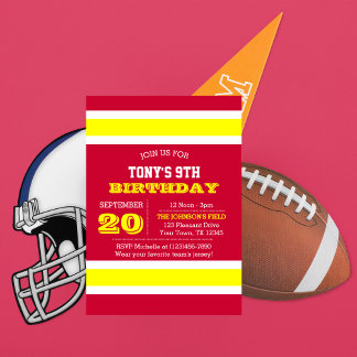 Red Gold et White Team Invitation Anniversaire