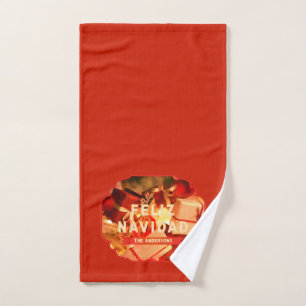 Red Gold Family Elegant Feliz Navidad Christmas