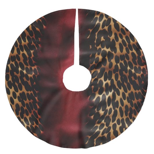 Red Gold Faux Cowgirl Zuidwest Koeienhuid Kerstboom Rok (Voorkant)