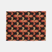 Red Gold Fleur de Lis Black Fleece Blanket (Voorkant (Horizontaal))