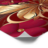 Red Gold Floral Holiday Poster (Hoek)