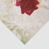 Red Gold Floral Lace Bouquet-ontkoppeling Tissuepapier (Detail)