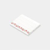  Red Gold Floral - Optionele geblikte stickies Post-it® Notes (Schuin)