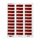 Red Gold Floral Retour Adres Label (Full Sheet)