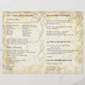 Red Gold Gatsby Paisley Peacock Wedding Programme (Dos)