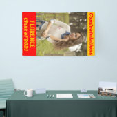 Red Gold Gefeliciteerd Afstuderen Spandoek (Beurs)