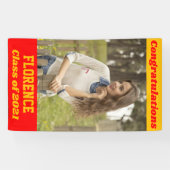 Red Gold Gefeliciteerd Afstuderen Spandoek (Horizontaal)