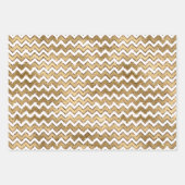 Red Gold Glam Zigzag Stripes Kerstmis Inpakpapier Vel (Voorkant 3)