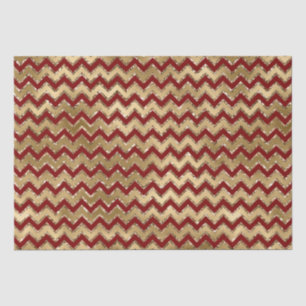 Red Gold Glam Zigzag Stripes Kerstmis Tissuepapier