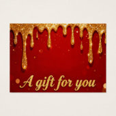 Red & Gold Glitter Drip Gift Card (Devant)
