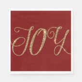 Red Gold Glitter Joy Christmas Servet (Voorkant)