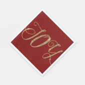 Red Gold Glitter Joy Christmas Servet (Hoek)