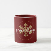 Red Gold Glitter Snowflake Mok (Midden)