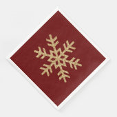 Red Gold Glitter Snowflake Servet (Hoek)
