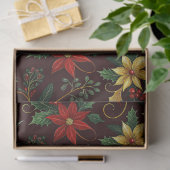 Red Gold Green Christmas Florals Decoupage  Tissuepapier (Geschenk)