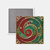 Red Gold Green Christmas Holiday Magnet (Recto/Verso)