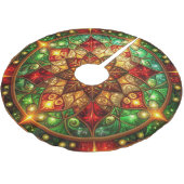 Red Gold Green Decorative Tree Skirt Kerstboom Rok (Gekanteld)