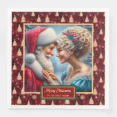 Red Gold Green Holiday servetten Mr. & Mrs. Claus (Voorkant)