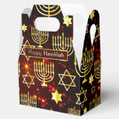Red & Gold Happy Hanukkah Menorah Gable Bedankdoosjes (Geopend)