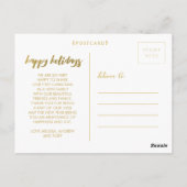 Red Gold Happy Holidays Xmas Photo Frame Carte pos (Dos)