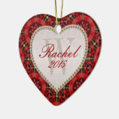 Red Gold Happy Valentijn Love Heart Ornament (Links)