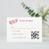 Red Gold Hearts Christian Cross Wedding RSVP (Debout devant)