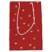 Red Gold Hearts Medium Cadeauzakje (Voorkant)