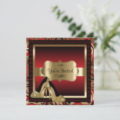 Red & Gold High Heels 00e Invitation anniversaire (Debout devant)