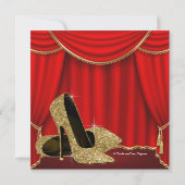 Red Gold High Heels 50e verjaardagsfeestje Kaart (Achterkant)