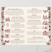 Red & Gold Hindu Mariage Ceremony Programme plié (Dos)