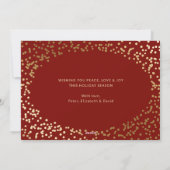 Red Gold Holly Berries Cartes de Noël photo (Dos)