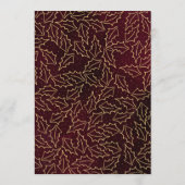 Red Gold Holly Berry kerstbruiloft Menu (Achterkant)