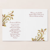 Red Gold Holly Foil Cartes de Noël chrétiennes (Intérieur)