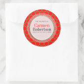 Red Gold Honeycomb Pattern - Aangepaste Sticker (Tas)