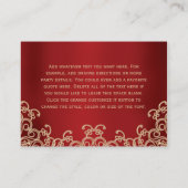 Red Gold Indiase geïnspireerde Receptie Behuizing  Informatiekaartje (Achterkant)