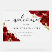 Red Gold Joyeux Jamais après le signe acrylique Ma (Recto)