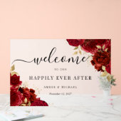 Red Gold Joyeux Jamais après le signe acrylique Ma (Mariage)