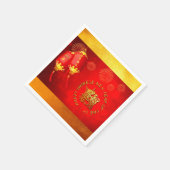 Red Gold Lantern Chinese Ox papieren versie 2021 P Servet (Hoek)